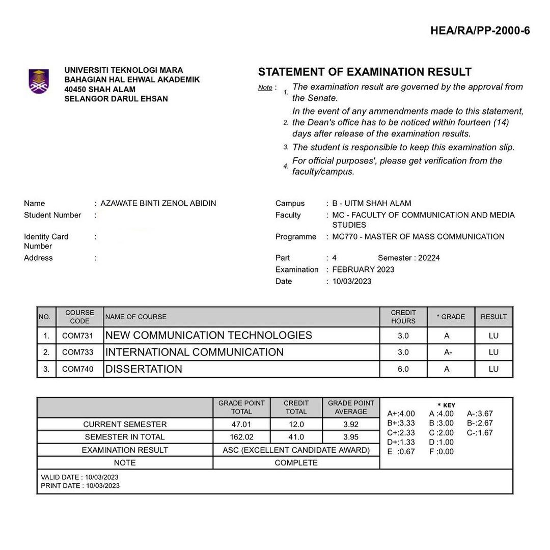 Genggam Sarjana &#038; Raih Anugerah Sarjana Cemerlang, Kejayaan Azawate Zenol Abidin Cetus Inspirasi!